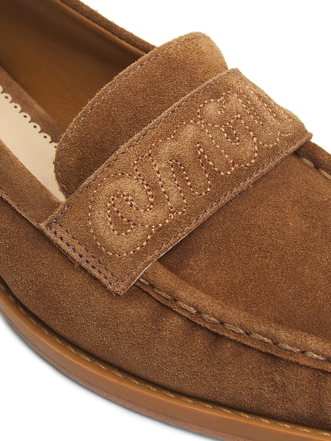 Women's Gretta Logo Suede Loafers - Golden Sienna - Size 5 - Image 6