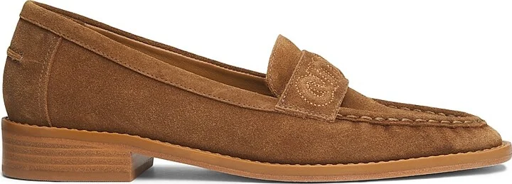 Women's Gretta Logo Suede Loafers - Golden Sienna - Size 5