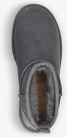 Womens Grey Classic Ultra Mini Sheepskin Boots Eur 38/5 Uk Women - Image 2