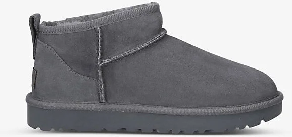 Womens Grey Classic Ultra Mini Sheepskin Boots Eur 38/5 Uk Women