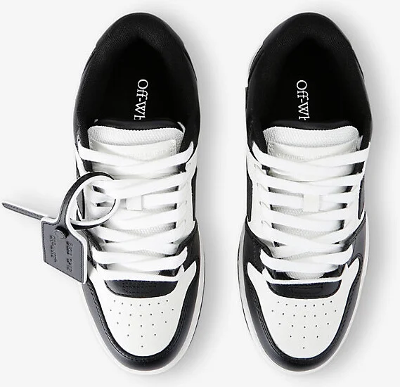 Womens Grey/D.cmb Out Of Office Logo-Embroidered Leather Trainers Eur 37 / 4 Uk Women - Image 2