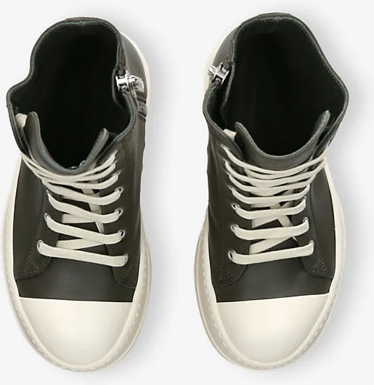 Womens Grey/D.cmb Ramone Bumper High Leather Trainers Eur 37.5 / 4.5 Uk Women - Image 2