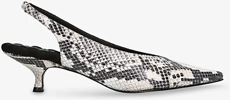Womens Grey/D.cmb Silvana 50 Snakeskin-Embossed Faux-Leather Slingback Courts Eur 39.5 / 6.5 Uk Women