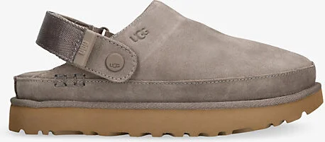Womens Grey/Dark Goldenstar Heel-Strap Suede Clogs Eur 40 / 7 Uk Women