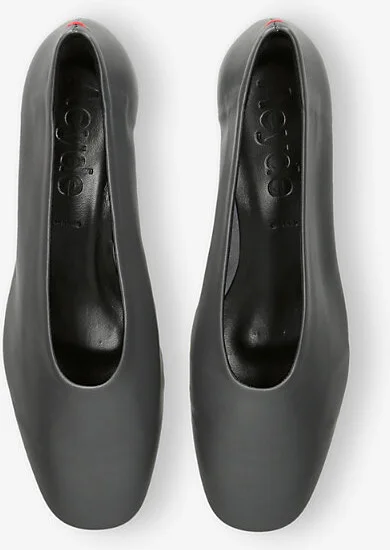 Womens Grey Delia 25 Ballet Leather Pumps Eur 41 / 8 Uk Women - Image 2