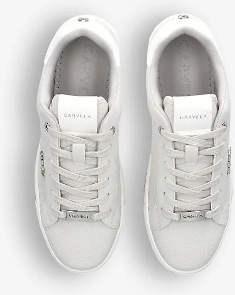 Womens Grey Diamond Logo-Embellished Faux-Leather Low-Top Trainers Eur 38/5 Uk Women - Image 2