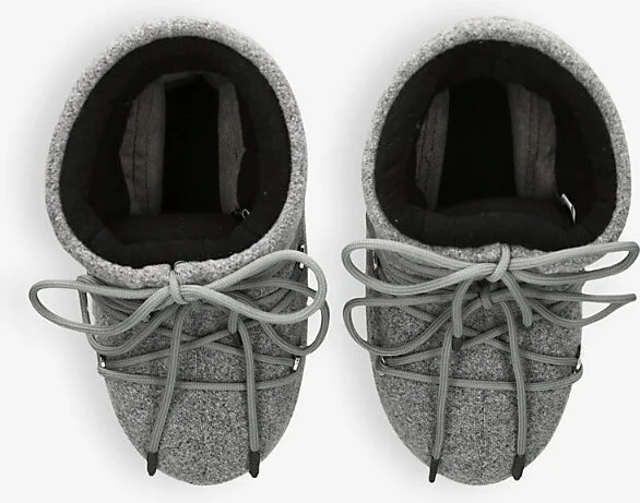 Womens Grey Icon Low Lace-Up Felt Snow Boots Eur 39 / 6 Uk Women - Image 2
