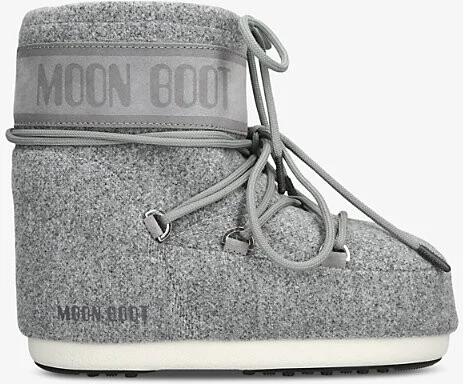 Womens Grey Icon Low Lace-Up Felt Snow Boots Eur 39 / 6 Uk Women