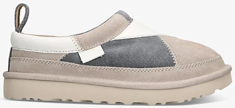 Womens Grey/M.cmb Patchwork Tasman Shearling-Lined Suede Slippers Eur 40 / 7 Uk Women