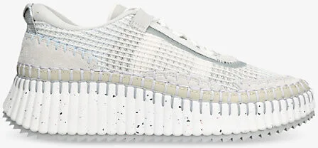 Womens Grey Nama Mesh and Suede Low-Top Trainers Eur 38/5 Uk Women