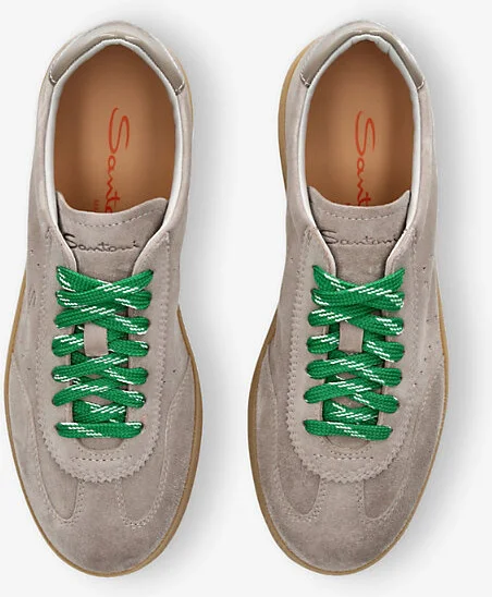 Womens Grey Oly Pulse Logo-Embossed Suede Low-Top Trainers Eur 42/ 9 Uk Women - Image 2