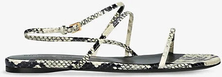 Womens Grey/P.cmb Loop Leather Sandals Eur 41 / 8 Uk Women