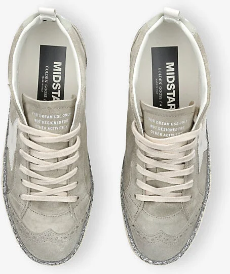 Womens Grey/P.cmb Mid Star Leather and Suede Mid-Top Trainers Eur 38/5 Uk Women - Image 2