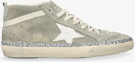 Womens Grey/P.cmb Mid Star Leather and Suede Mid-Top Trainers Eur 38/5 Uk Women