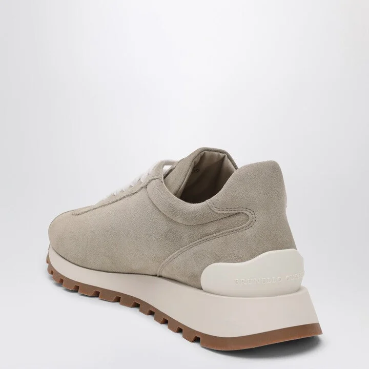Women's Grey/Sage Green Sneakers In Suede - Image 2