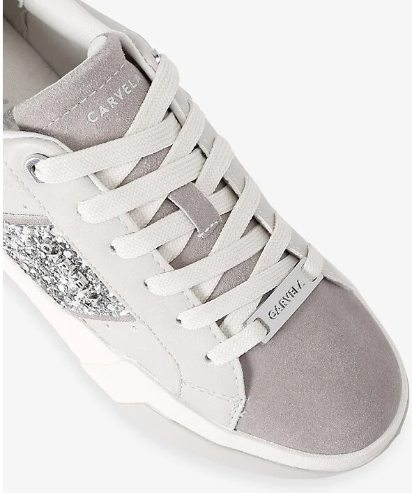 Womens Grey Santiana Sequin-Embellished Low-Top Trainers Eur 39 / 6 Uk Women - Image 2