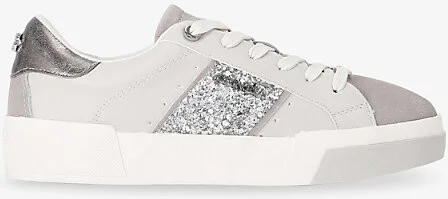 Womens Grey Santiana Sequin-Embellished Low-Top Trainers Eur 39 / 6 Uk Women