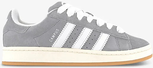 Womens Grey White Campus 00S Brand-Stripe Low-Top Suede Trainers Eur 40.5 / 7.5 Uk Women