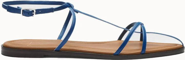 Women's Griante Nappa Strappy Flat Sandal In Oltremare
