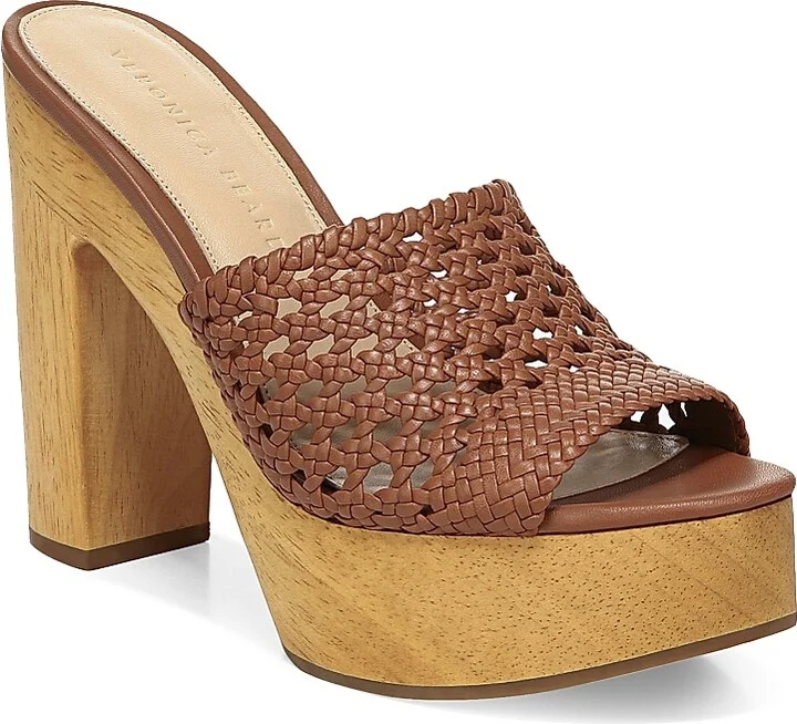 Women's Guadalupe Woven Leather Wooden-Heel Mules - Hazelwood - Size 10 - Image 2