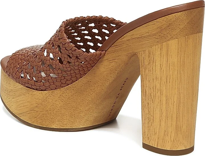 Women's Guadalupe Woven Leather Wooden-Heel Mules - Hazelwood - Size 10 - Image 3
