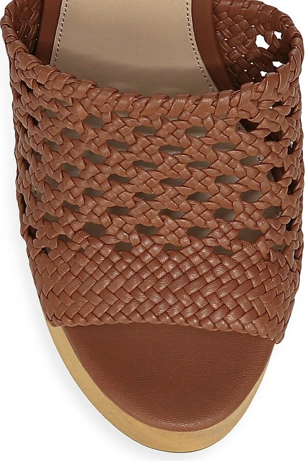 Women's Guadalupe Woven Leather Wooden-Heel Mules - Hazelwood - Size 10 - Image 4