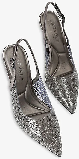 Womens Gunmetal Positano Vinyl Embellished Heels Eur 39 / 6 Uk Women - Image 2
