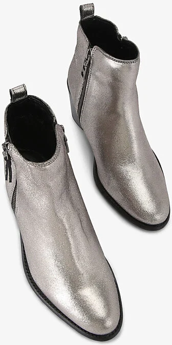 Womens Gunmetal Secil Side-Zip Heeled Leather Ankle Boots Eur 38/5 Uk Women - Image 2
