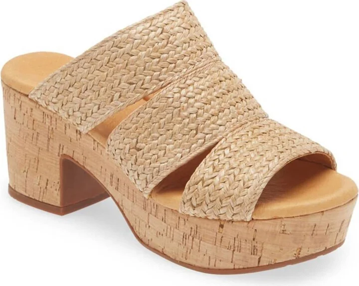 Women's Gusto Platform Slide In Natural Raffia