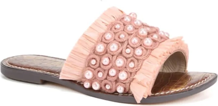 Women's Guthrie Raffia Slide Sandal In Rose