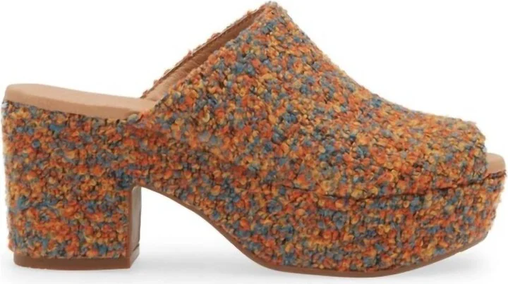 Women's Gwyn Platform Heel In Rust Multi Tweed