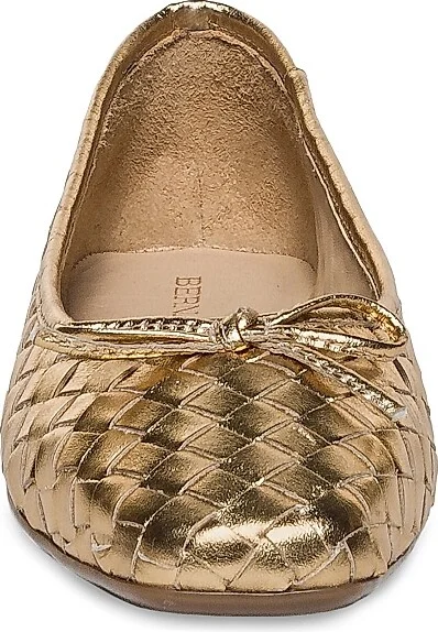 Women's Gwynn Woven Leather Ballet Flats - Gold - Size 6 - Image 4