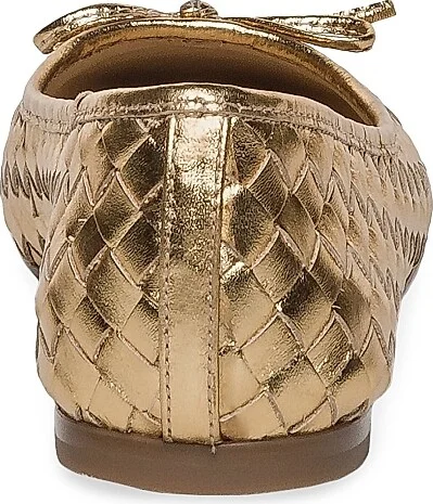 Women's Gwynn Woven Leather Ballet Flats - Gold - Size 6 - Image 5