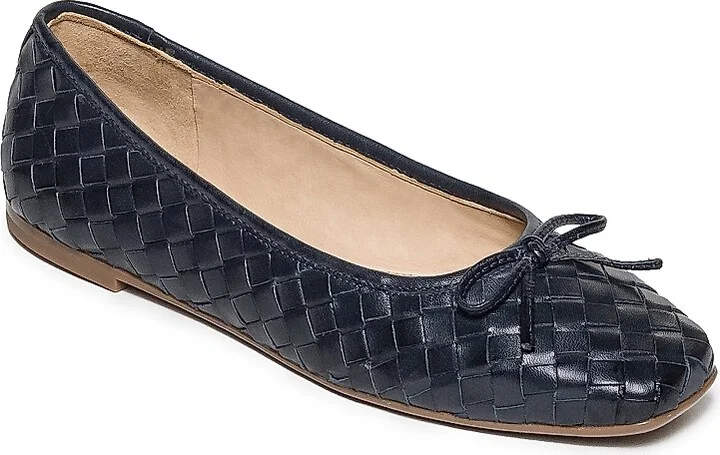Women's Gwynn Woven Leather Ballet Flats - Navy - Size 6 - Image 2