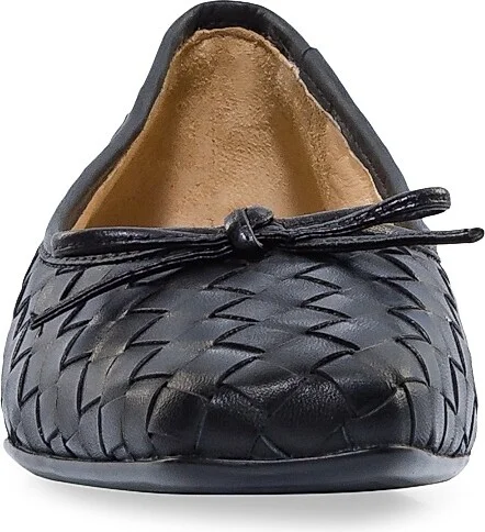 Women's Gwynn Woven Leather Ballet Flats - Navy - Size 6 - Image 9