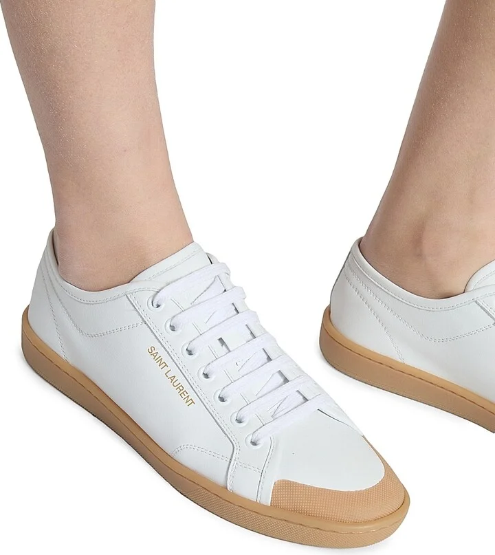 Women's Gym Sneakers in Smooth Leather - Blanc Optique - Size 6 - Image 5