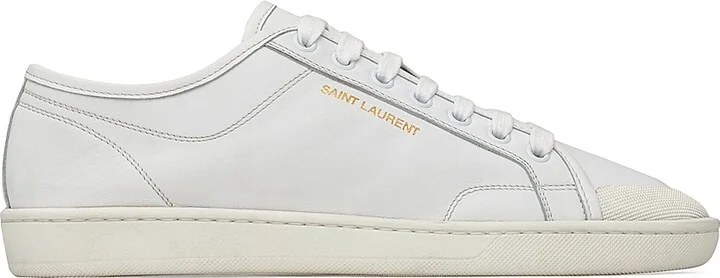 Women's Gym Sneakers in Smooth Leather - White - Size 5