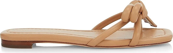 Women's Hadley Leather Bow Flat Sandals - Dune - Size 12