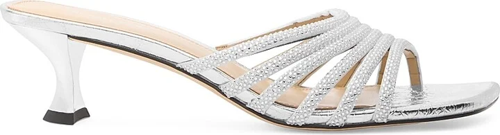 Women's Haisley Kitten Sandals - Silver - Size 5
