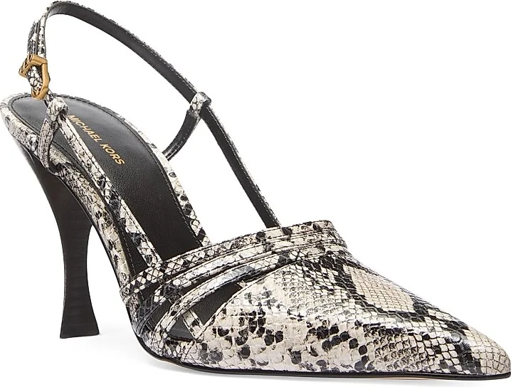 Women's Haisley Python-Printed Sling Pumps - Natural - Size 5.5 - Image 2