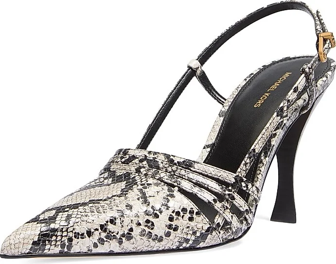 Women's Haisley Python-Printed Sling Pumps - Natural - Size 5.5 - Image 3