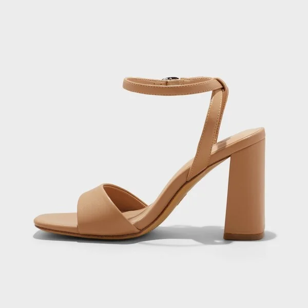 Women's Haley Ankle Strap Single Band Flare Heels with Memory Foam Insole - A New Day™ : Block Heel, Open Toe - Image 2