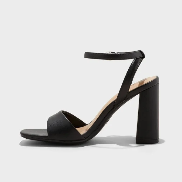 Women's Haley Ankle Strap Single Band Flare Heels with Memory Foam Insole - A New Day™ : Block Heel, Open Toe - Image 3