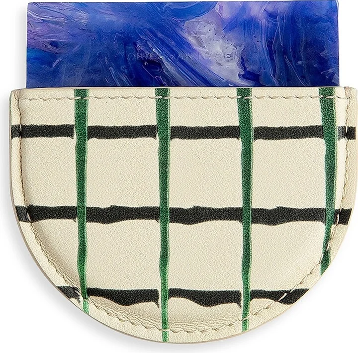 Women's Half-Moon Mirror & Leather Case
