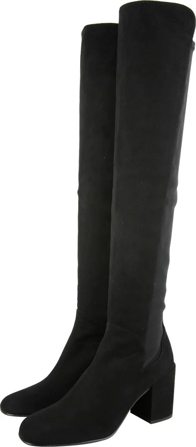 Women's Halftime Stretch-Crepe Black Suede Over-The-Knee Boot - Image 2