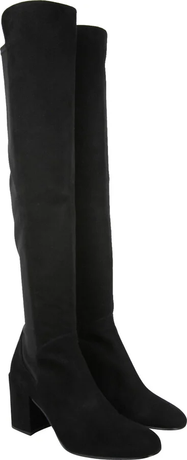 Women's Halftime Stretch-Crepe Black Suede Over-The-Knee Boot - Image 4