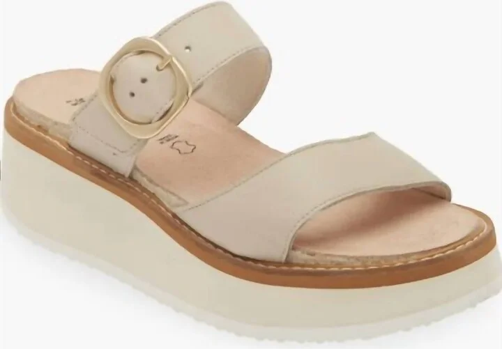Women's Halvah Platform Wedge Sandal In Soft Ivory Leather
