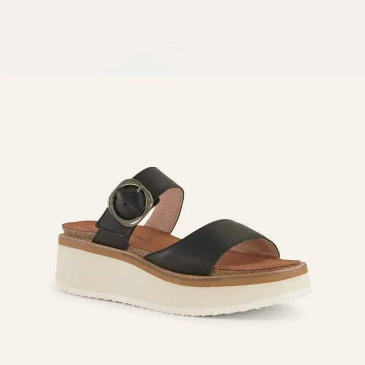 Women's Halvah Sandal In Black Leather