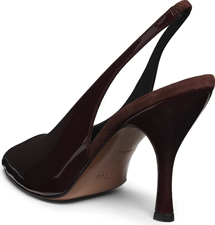 Women's Hamal 85MM Patent Leather Peep-Toe Slingback Pumps - Cream - Size 5 - Image 8