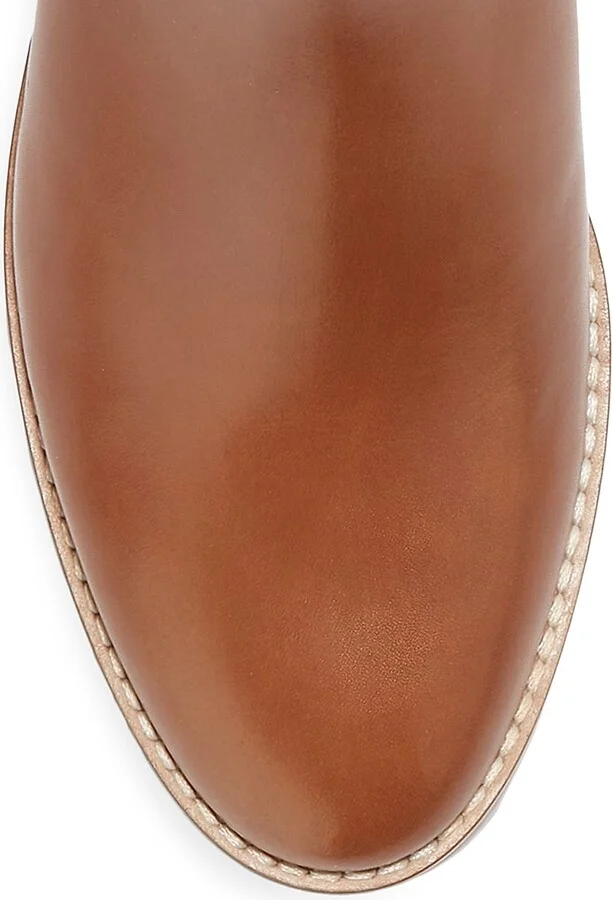 Women's Hampshire 25MM Leather Buckle Booties - British Tan - Size 5 - Image 3